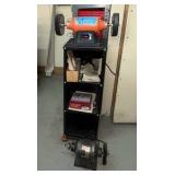 6" BENCH Buffer on stand, Buffalo 6" Bench grinder  with polishing kit & other items on stand