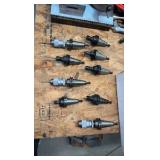 (9)  ASSORTED Cat-style taper tool holders