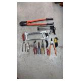 HEX key set, wire cutters, bolt cutter, hacksaw