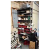 SHELF Unit full of hardware. Shelf is  H 87” x L 3’ x D 1’
