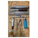 STEEL carving knives, helping hands magnifier, tally counters