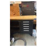 Harbor Freight 5-drawer steel work station with a maple top 42606.