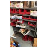 SHELF Unit full of hardware. Shelf is  H 87” x L 3’ x D 1’