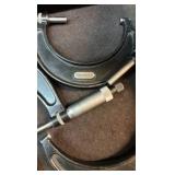 RADIUS gage set; Starrett micrometers; calipers