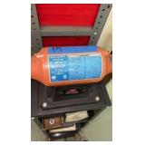 6" BENCH Buffer on stand, Buffalo 6" Bench grinder  with polishing kit & other items on stand