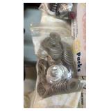 (2) HARDWARE 6- drawer storage unit, hardware