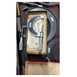 RADIUS gage set; Starrett micrometers; calipers