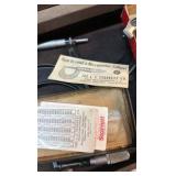 RADIUS gage set; Starrett micrometers; calipers