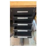 Harbor Freight 5-drawer steel work station with a maple top 42606.