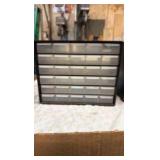 (2) HARDWARE 6- drawer storage unit, hardware