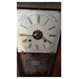 ANTIQUE Ansonia Brass  Weight-Driven Ogee Wall Clock