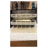 (2) HARDWARE 6- drawer storage unit, hardware