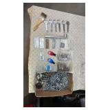 (2) HARDWARE 6- drawer storage unit, hardware