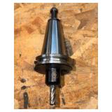 (10) CNC CV40 assorted tool holders with cutters & drills for milling