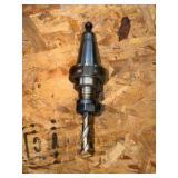 (10) CNC CV40 assorted tool holders with cutters & drills for milling