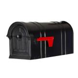 Postal PRO Manchester Black Steel and Aluminum Post Mount Mailbox
