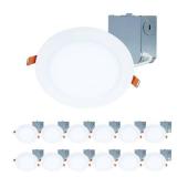 HALO HLBE 6 in. Ultra-Slim Downlight 3000K Fixed CCT New Construction/Remodel Integrated LED Recessed Light Kit 12PK