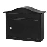 Architectural Mailboxes Saratoga Black, Medium, Steel, Locking Wall Mount Mailbox
