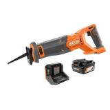 RIDGID 18V Cordless Reciprocating Saw Kit with 4.0 Ah Battery and Charger