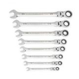 GEARWRENCH SAE Flex-Head 90-Tooth Combination Ratcheting Wrench Set (8-Piece)
