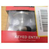 Kwikset Juno Satin Nickel Entry Door Knob Featuring SmartKey Security with Microban Antimicrobial Technology