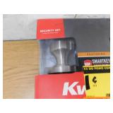 Kwikset Pismo Round Rose Satin Nickel Knob Door Combo Pack Featuring SmartKey Security