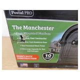 Postal PRO Manchester Black Steel and Aluminum Post Mount Mailbox