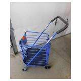 Milwaukee Steel Shopping Cart in Blue with Accessory Basket