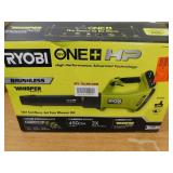 RYOBI ONE+ HP 18V Brushless Whisper Series 130 MPH 450 CFM Cordless Battery Leaf Blower with 4.0 Ah Battery and Charger