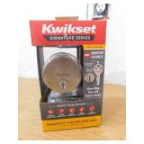 Uptown Low Profile Satin Nickel Single Cylinder Round Contemporary Deadbolt featuring SmartKey Security