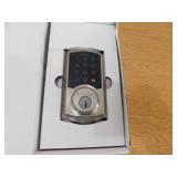 Kwikset SmartCode 270 Traditional Satin Nickel Touchpad Single Cylinder Electronic Deadbolt Featuring SmartKey Security