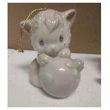 Vintage Lenox  ivory Porcelain Christmas Ornaments set of 6