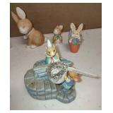 Holiday Mice and Bunny Figurines