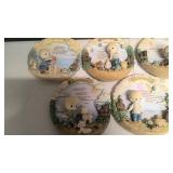 Precious Moments Vintage Retired Walking in Faith plate set of 9