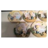 Precious Moments Vintage Retired Walking in Faith plate set of 9