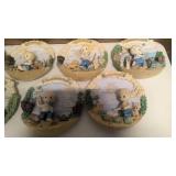 Precious Moments Vintage Retired Walking in Faith plate set of 9