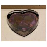 Precious Moments Collectible heart shaped Glass paperweight