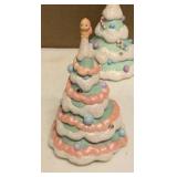 Precious Moments Figurine vintage set of light up xmas trees