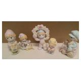 Precious Moments Figurine Vintage Clown Set = Item#B0007 "All aboard for Birthday Club Fun", Item#B0011, Item#456020, item#163708, and Item#B0012