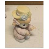 Precious Moments Figurine Vintage Clown Set = Item#B0007 "All aboard for Birthday Club Fun", Item#B0011, Item#456020, item#163708, and Item#B0012