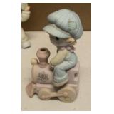 Precious Moments Figurine Vintage Clown Set = Item#B0007 "All aboard for Birthday Club Fun", Item#B0011, Item#456020, item#163708, and Item#B0012