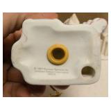 Precious Moments Vintage Ornaments "Chapel" Item#528021, "Trainstation" Item#184101, "House" Item#150231, and "Chapel" Item#530484