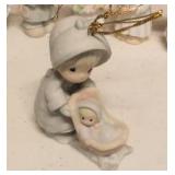 Precious Moments Figurine vintage Ornaments Item#183881, 456047, 521303, 521574, E-5633, "1997 ornament" "1999 Ornament", and #150126