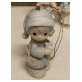 Precious Moments Figurine vintage Ornaments Item#183881, 456047, 521303, 521574, E-5633, "1997 ornament" "1999 Ornament", and #150126