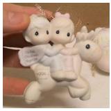 Precious Moments Figurine Vintage Ornaments Item#142700, 529206, Xmas stocking, 1994 ornament, 1996 ornament