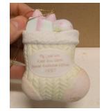Precious Moments Figurine Vintage Ornaments Item#142700, 529206, Xmas stocking, 1994 ornament, 1996 ornament