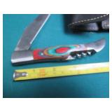 Hand crafted pocket knife with a le...