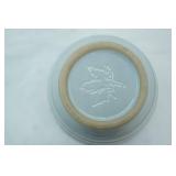 Vintage Western Stoneware Monmouth Pottery Beehive Bowl w/Maple Leaf Mark. 6" diameter by 3.5" tall