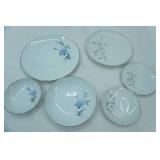 2 Sets of Silver-Rimmed Fine China Sets