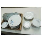 2 Sets of Silver-Rimmed Fine China Sets